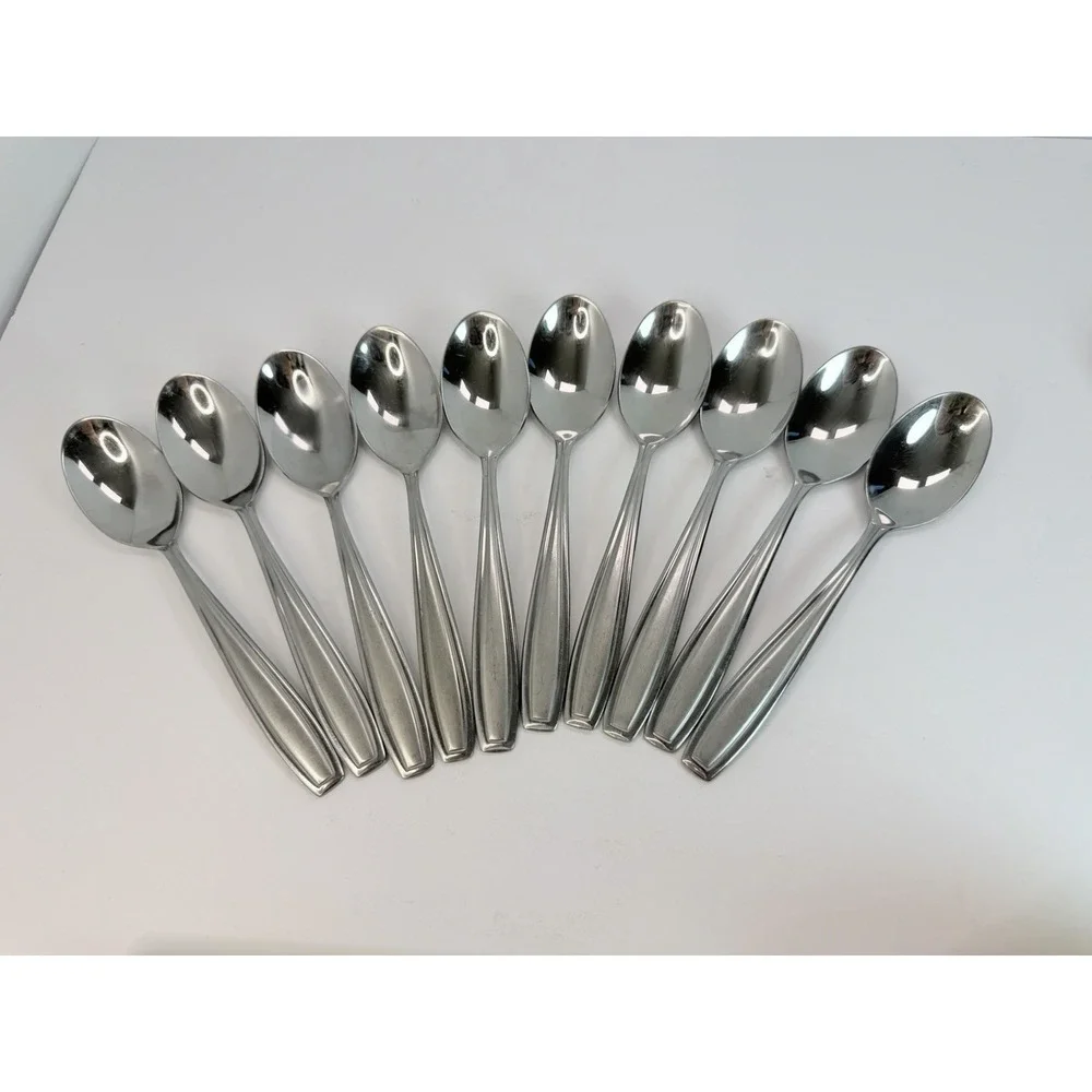 Oneida Satin Bristol Everdale Stainless Soup Spoons Lot Of 10